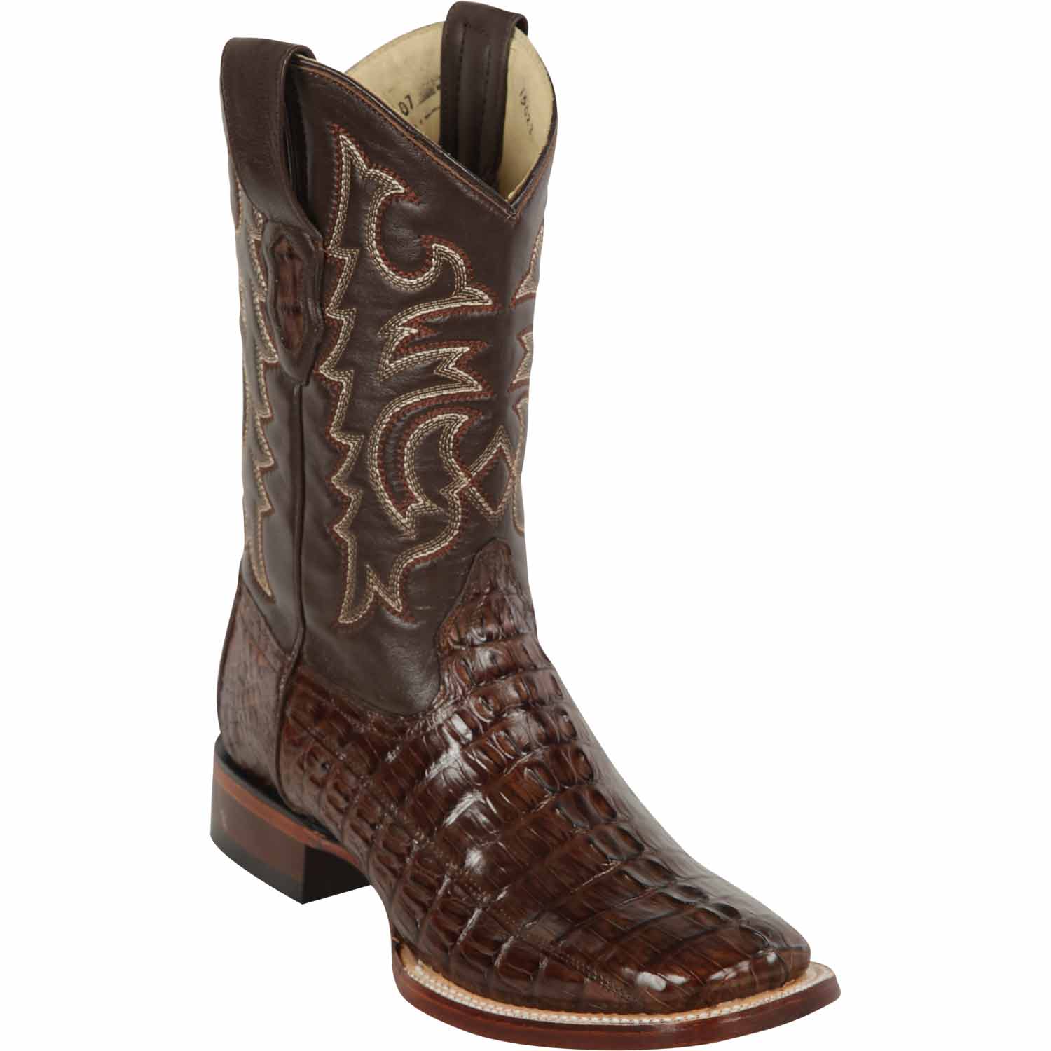 Los Altos Caiman Tail Wide Square Toe Boots
