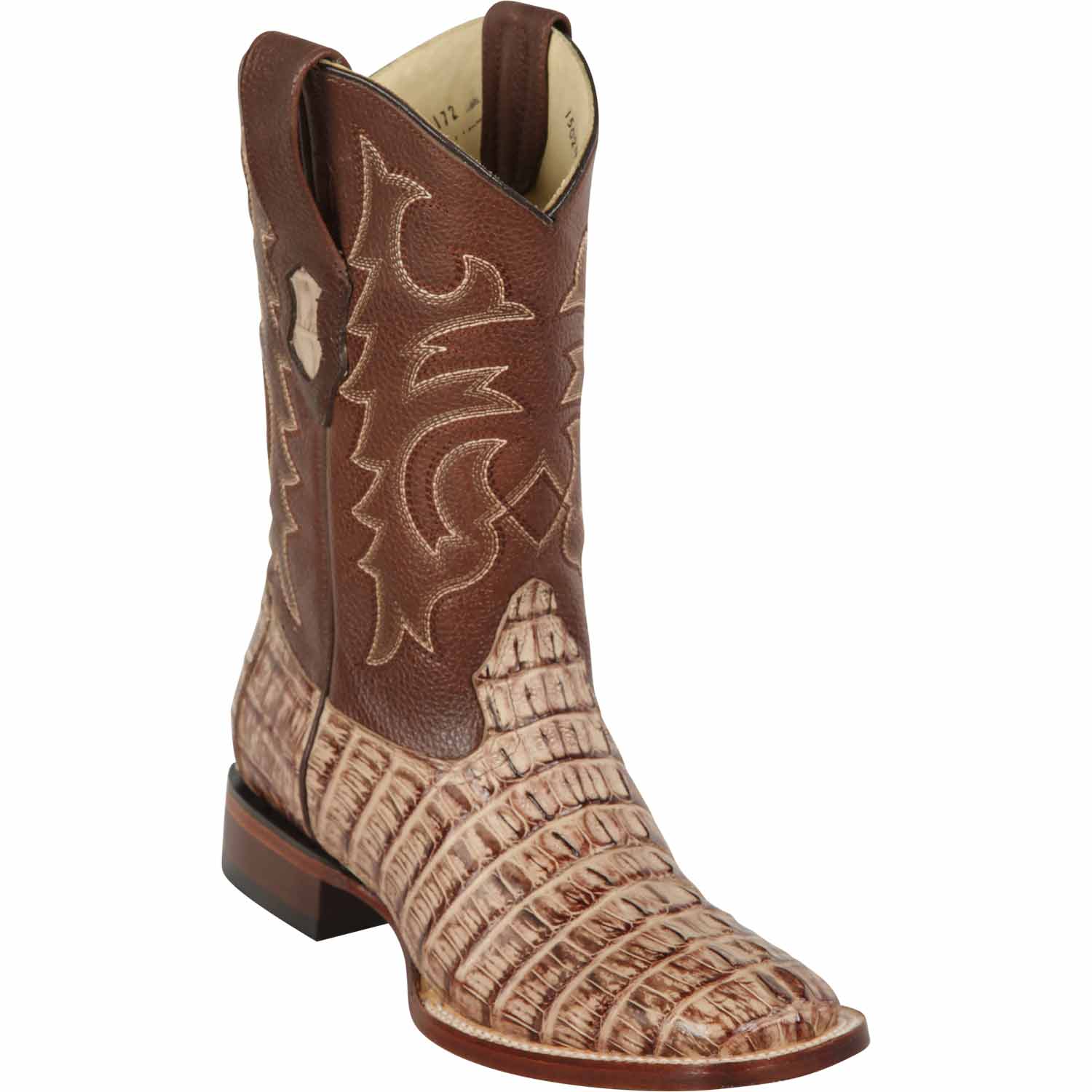 Los Altos Caiman Tail Wide Square Toe Boots