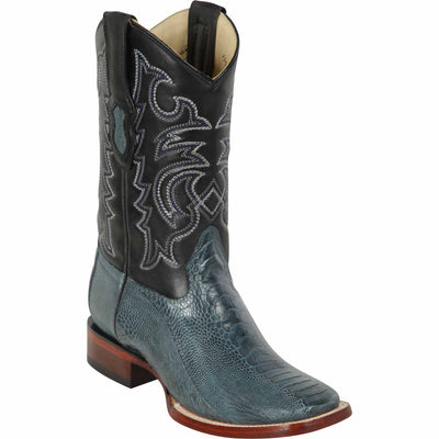 Ostrich Leg Square Toe Boots by Los Altos