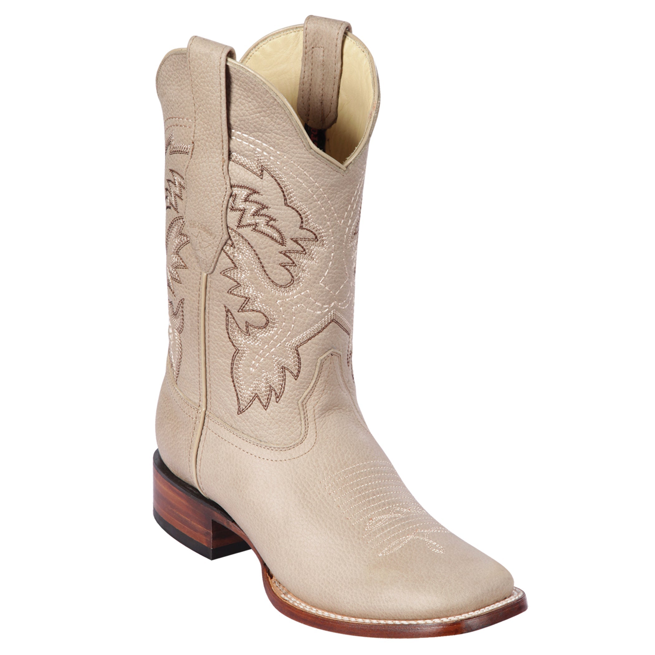 White square toe cowboy boots 