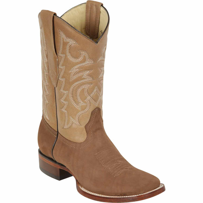 Botas de Cuero Gamuza Horma Cuadrada para Hombre