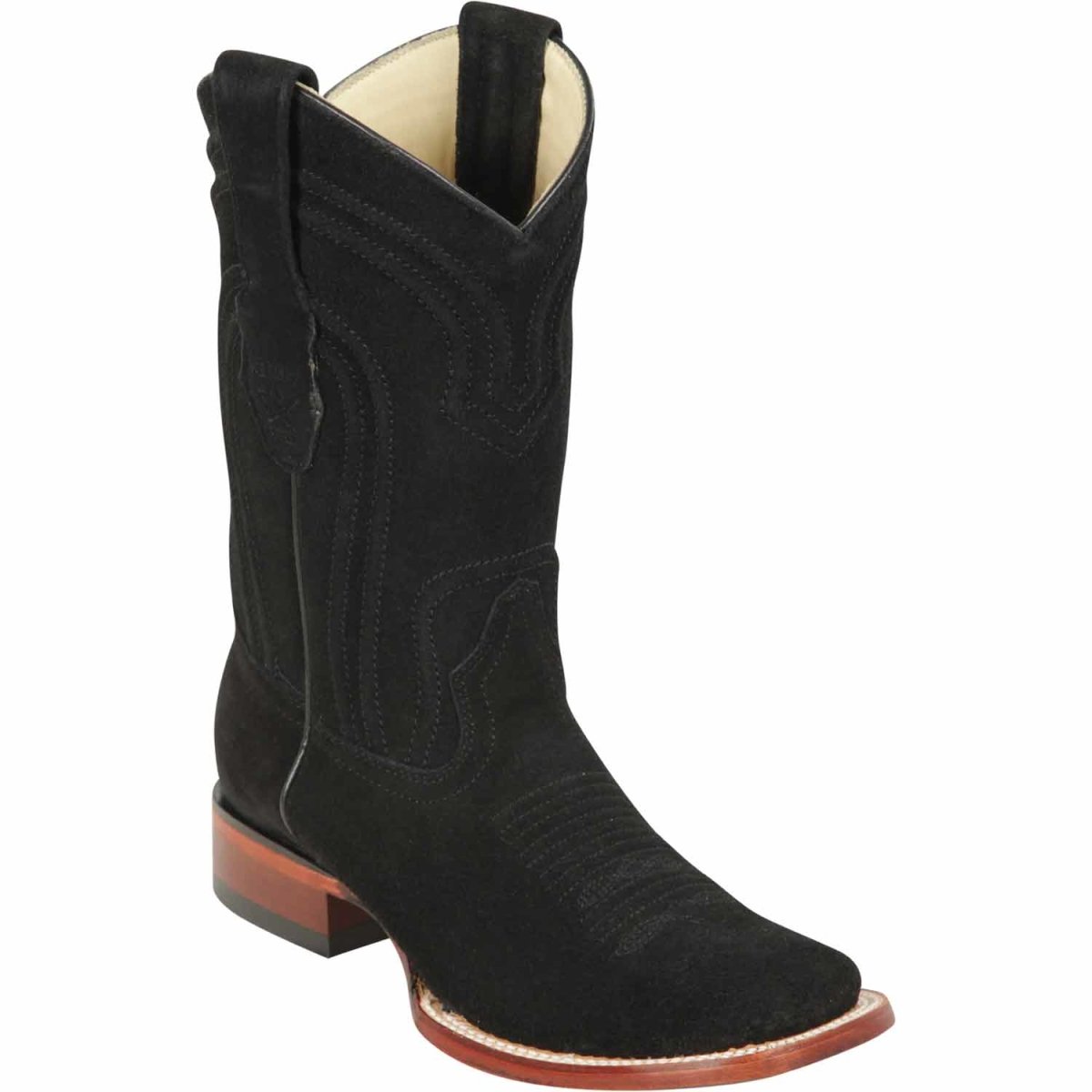 Wide Square Toe Suede Boots for Men
