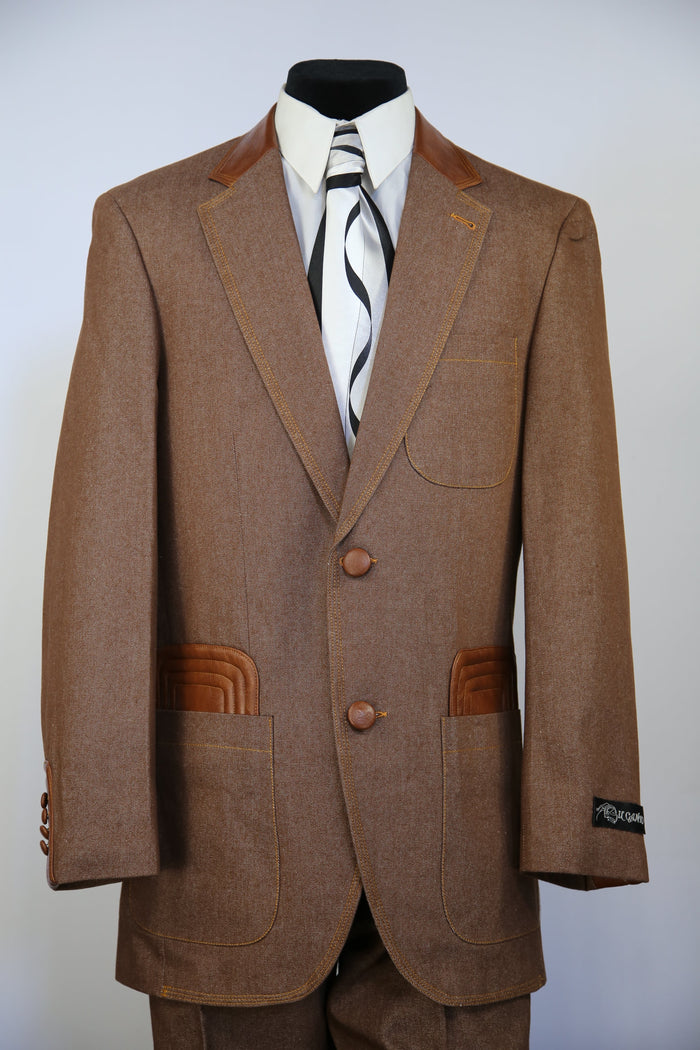 Denim Suit with Rust Patch Pocket