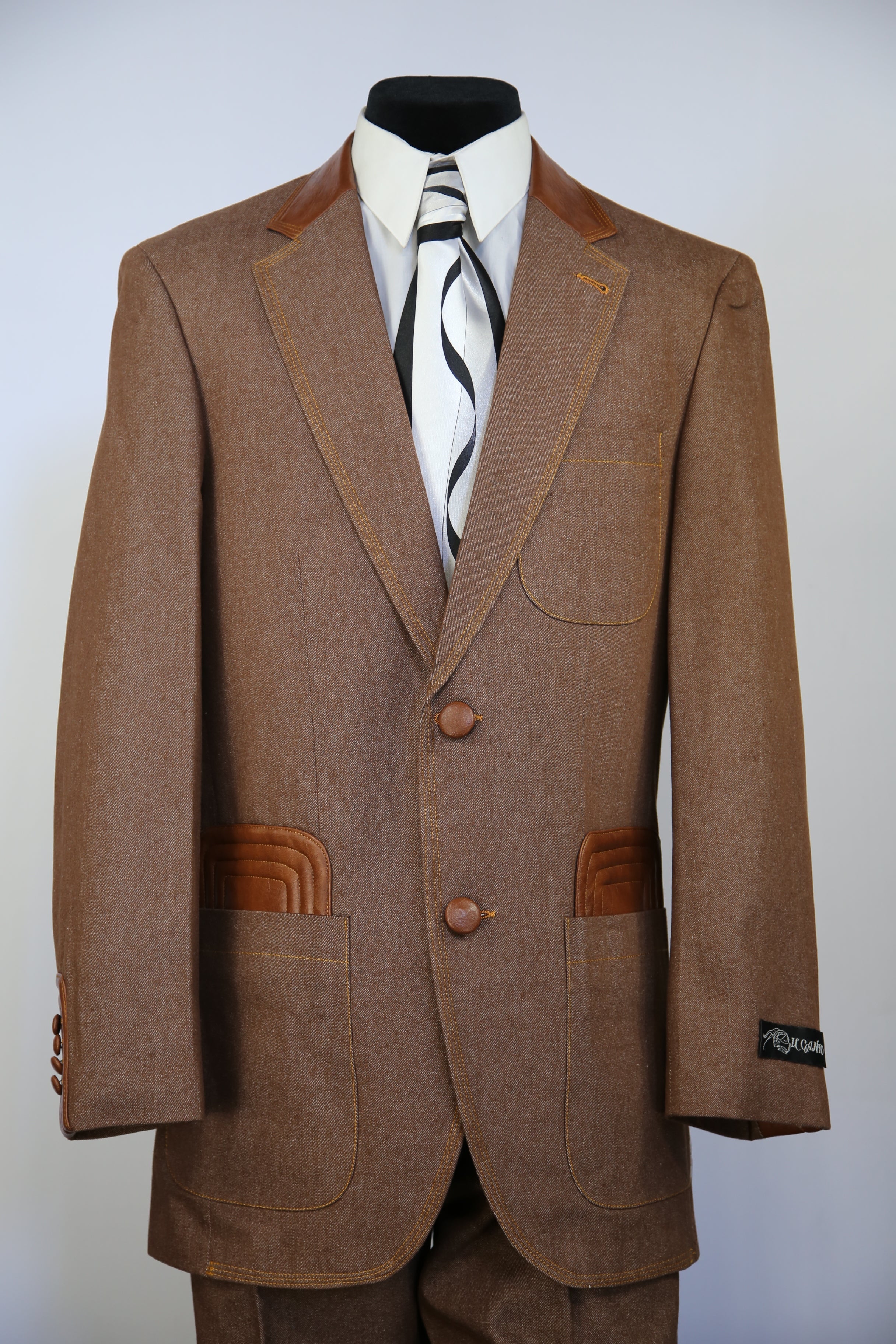 Denim Rust Suit with Patch Pocket Blazer