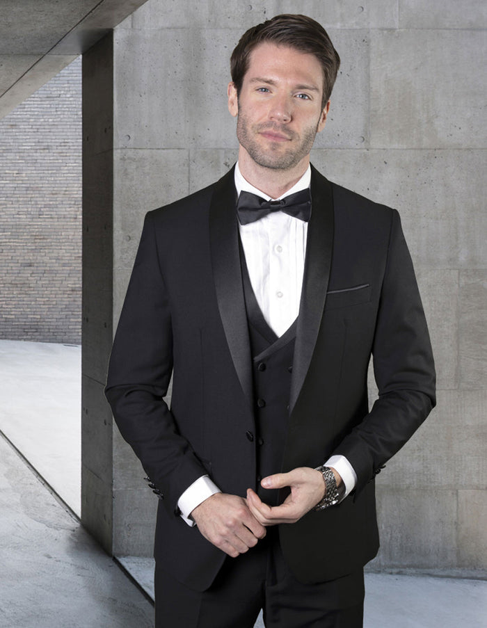 Wool Shawl Tuxedo and Double Breasted Vest