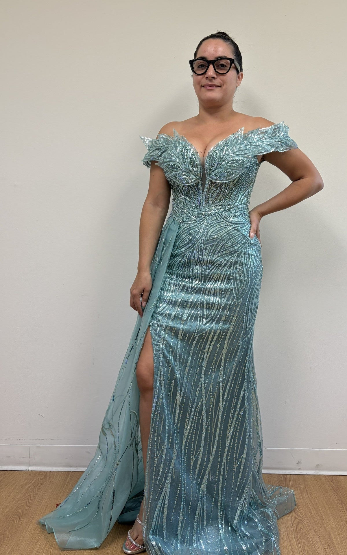 Royal Queen RQ8100 Jeweled Lace Appliqued Formal Gown