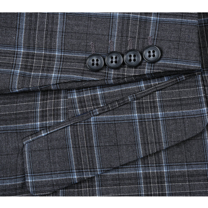 Men's Slim Fit Checked Suit by Renoir