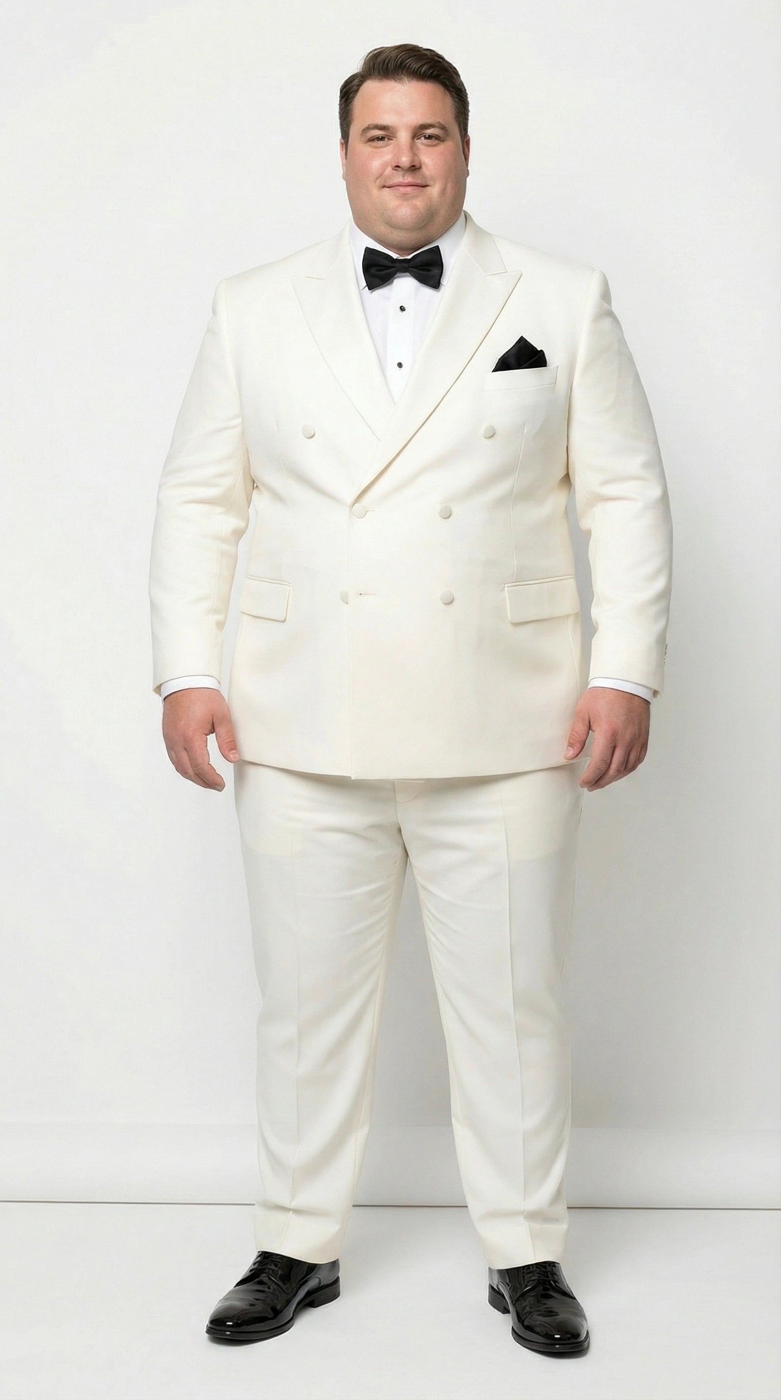 Men’s ivory Cream Double Breasted Suit – Classic Formal Tuxedo Style Suit for Weddings off White Color
