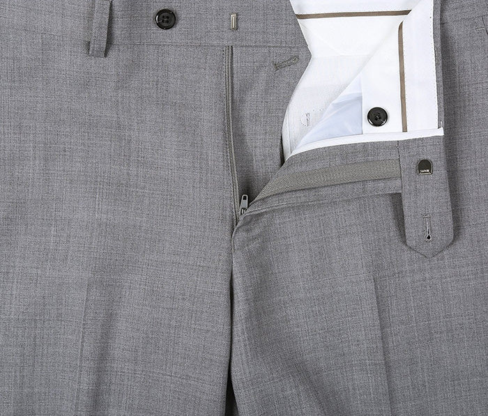 Bevagna Light Gray Wool Pick Stitched Suit