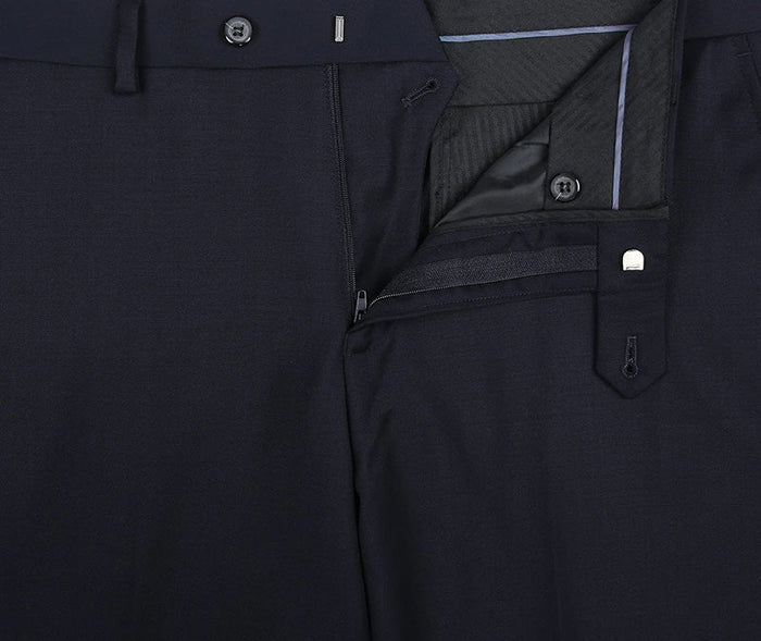 Navy Virgin Wool 2 Piece Suit by Bevagna