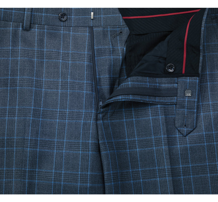 Men's Two Piece Classic Fit Windowpane Suit