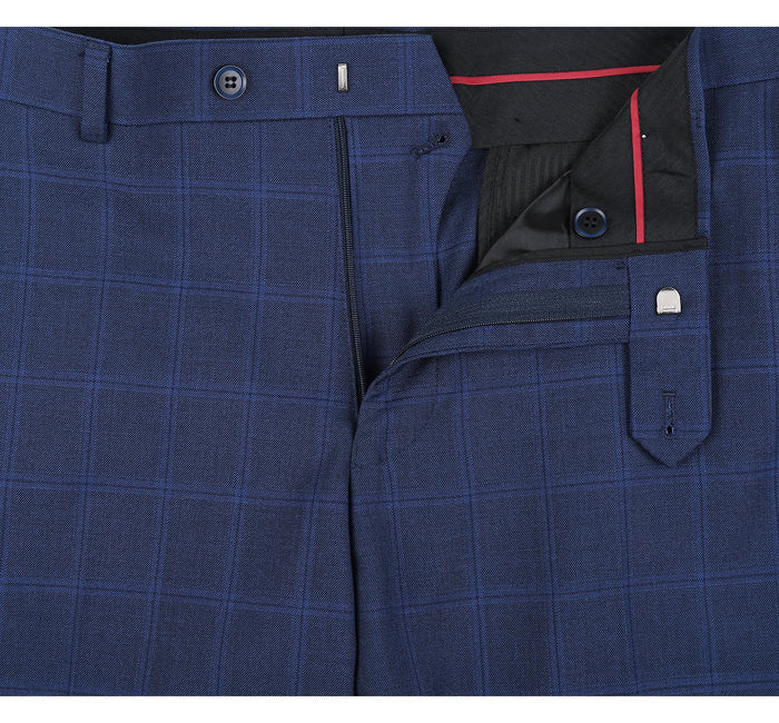 Men's Slim Fit Single Breasted Check Suit