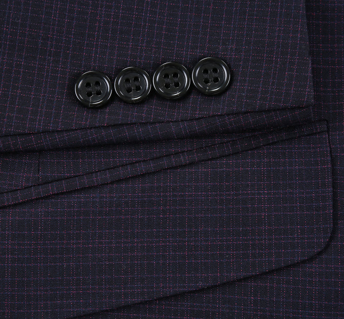Classic Fit Single Breasted Micro Check Suit