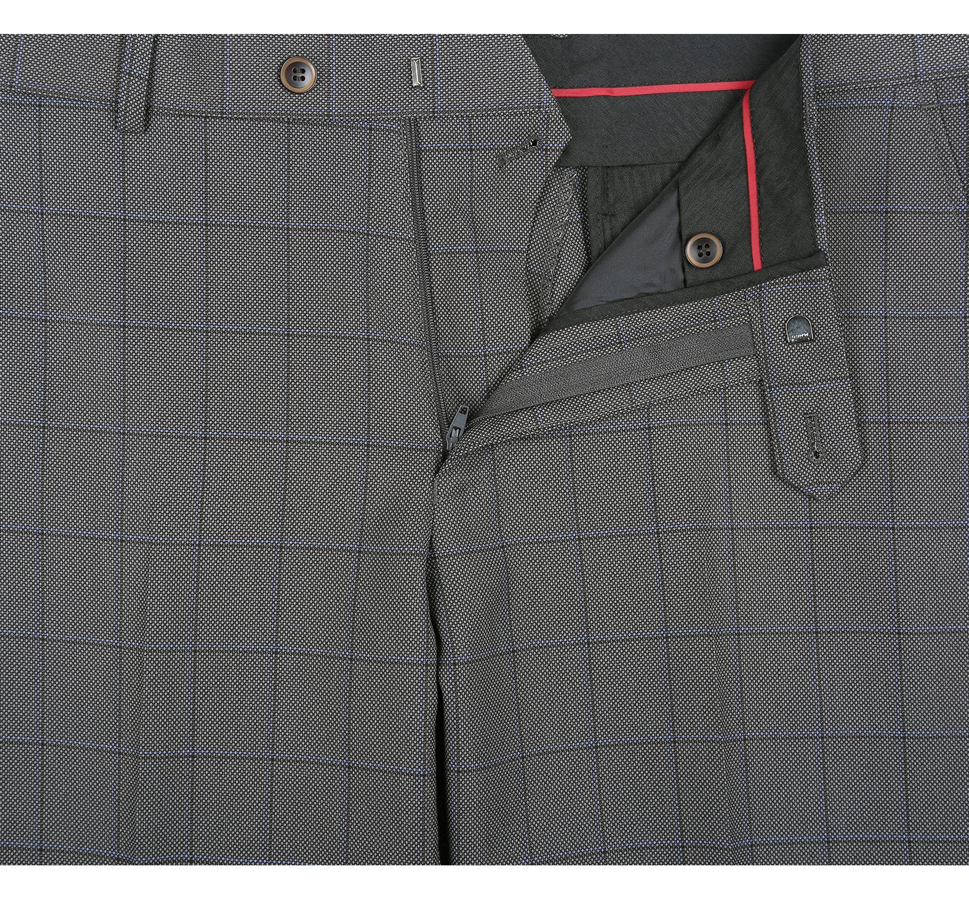 Men's Windowpane Check Two Piece Classic Suit