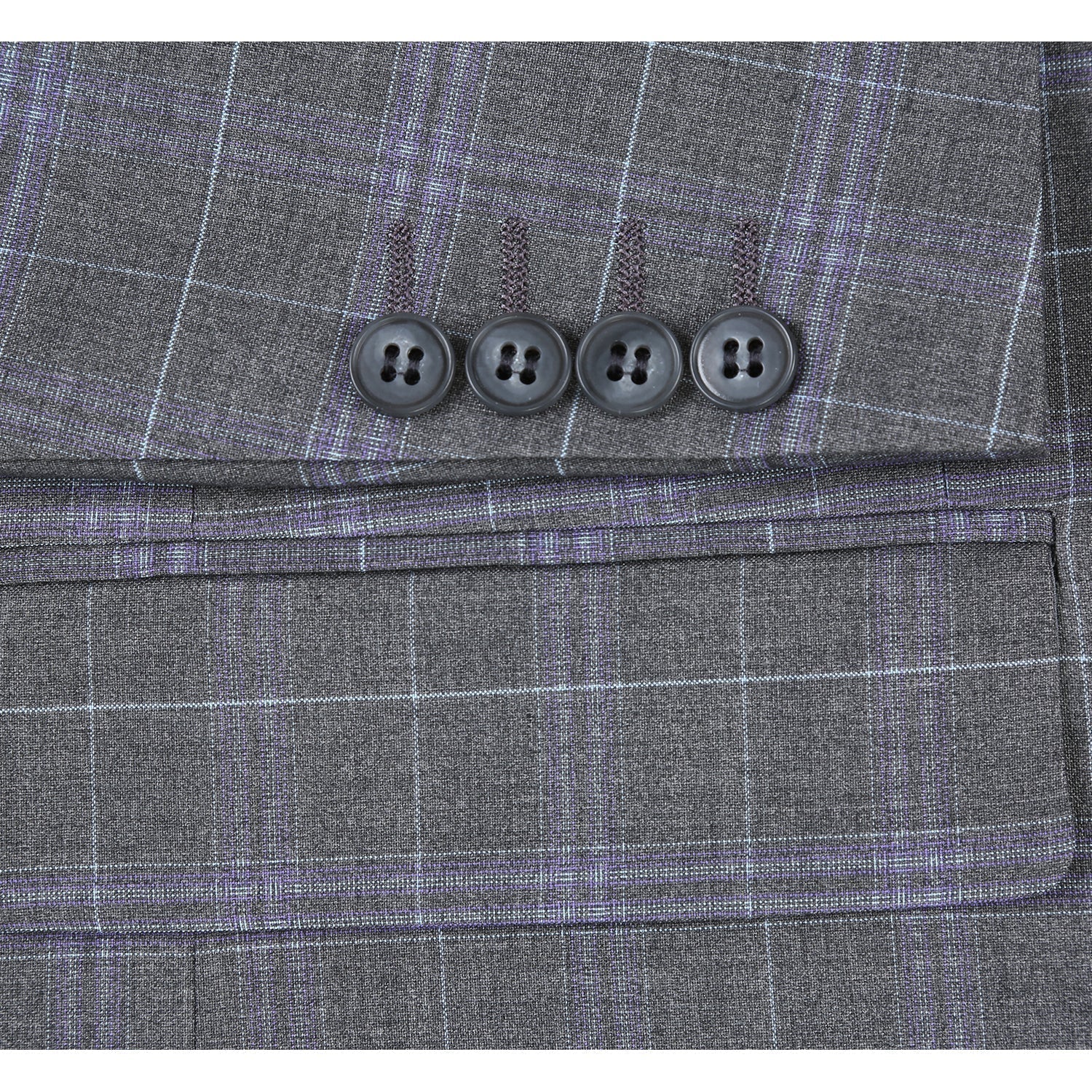 Men's Classic Fit Checked Suit by Renoir