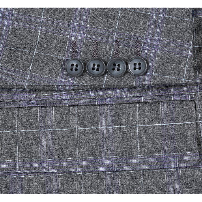 Men's Classic Fit Checked Suit by Renoir