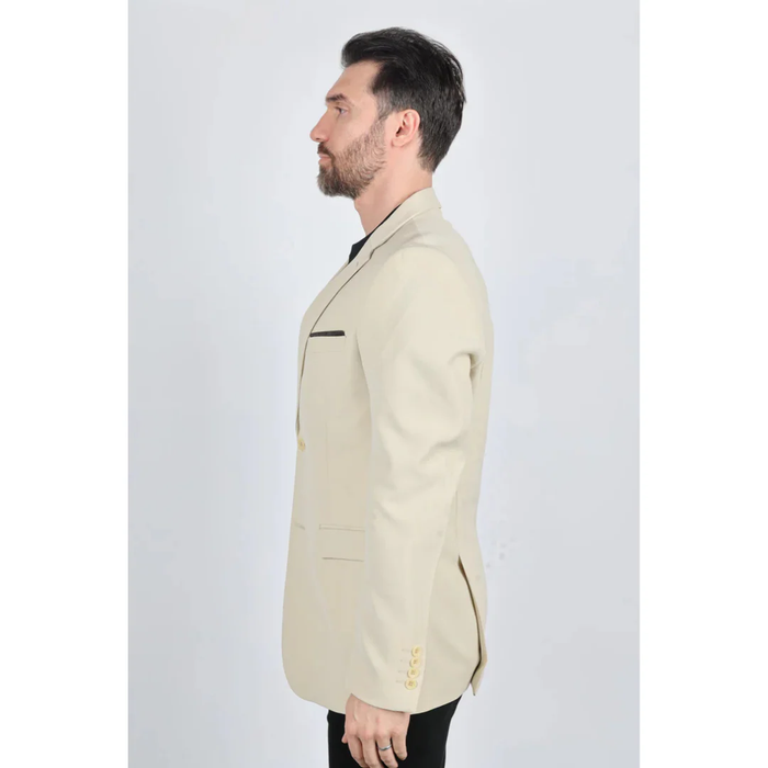 Mens Modern Fit Stretch Date Night Blazer - Beige