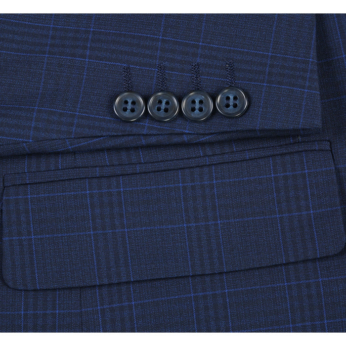 Men's Checked Classic Fit Suit by Renoir