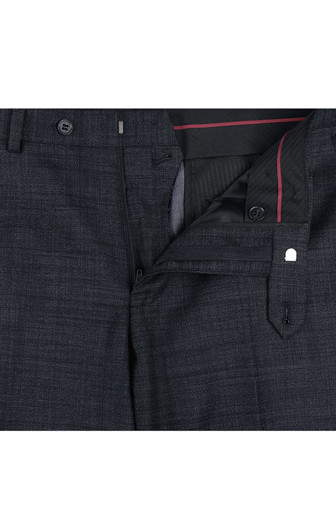 Slim Fit Wool Blend Suit - Charcoal