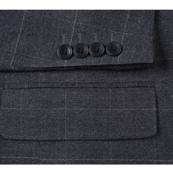 Men's Slim Fit Checked Suit by Renoir