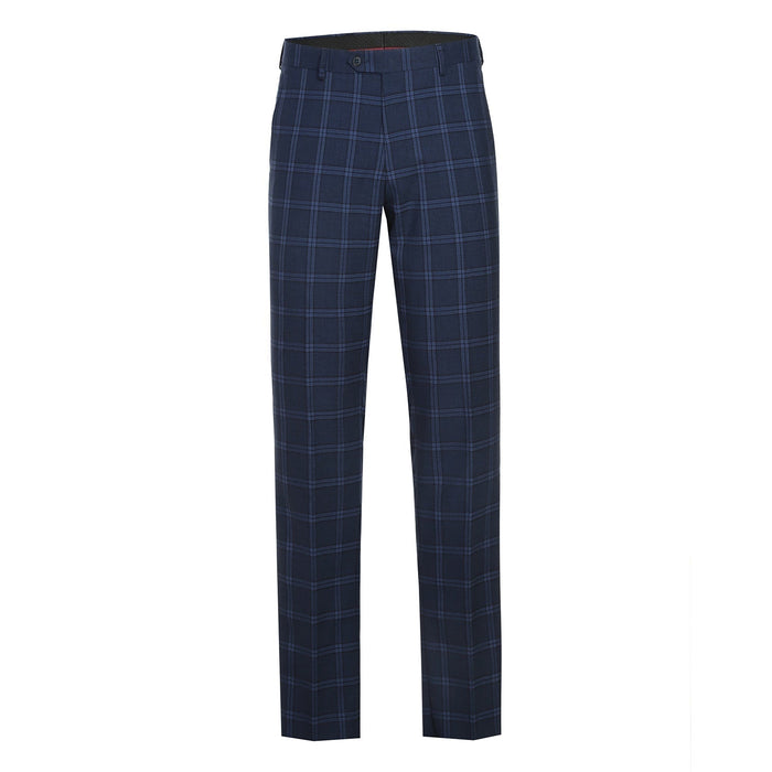 Men's Slim Fit Checked Suit 293-22 by Renoir