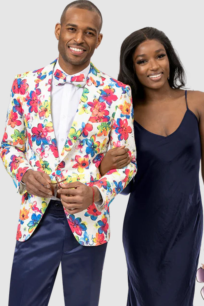 Men's Bright Floral Party Blazer by EJ Samuel