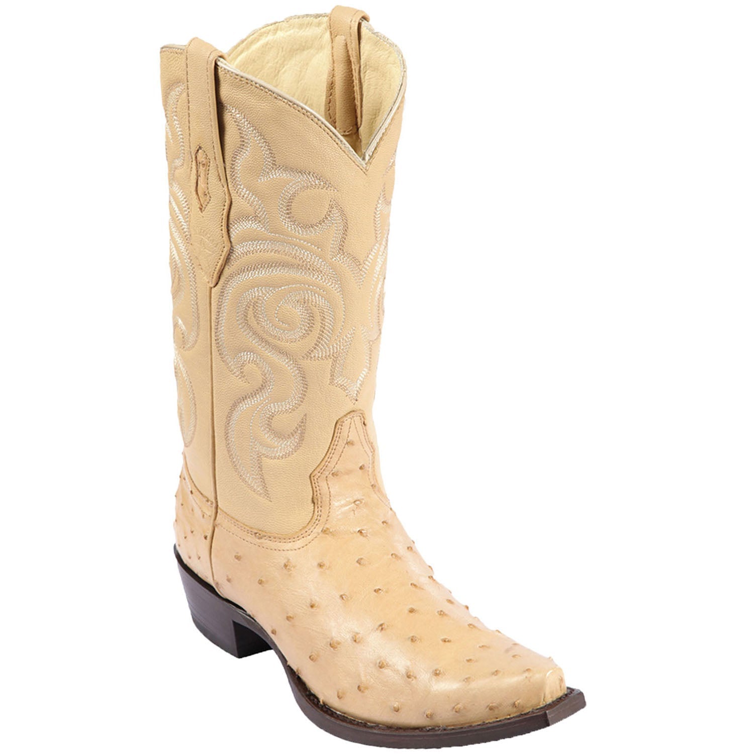 Botas de Avestruz Punta Recortada para Hombre
