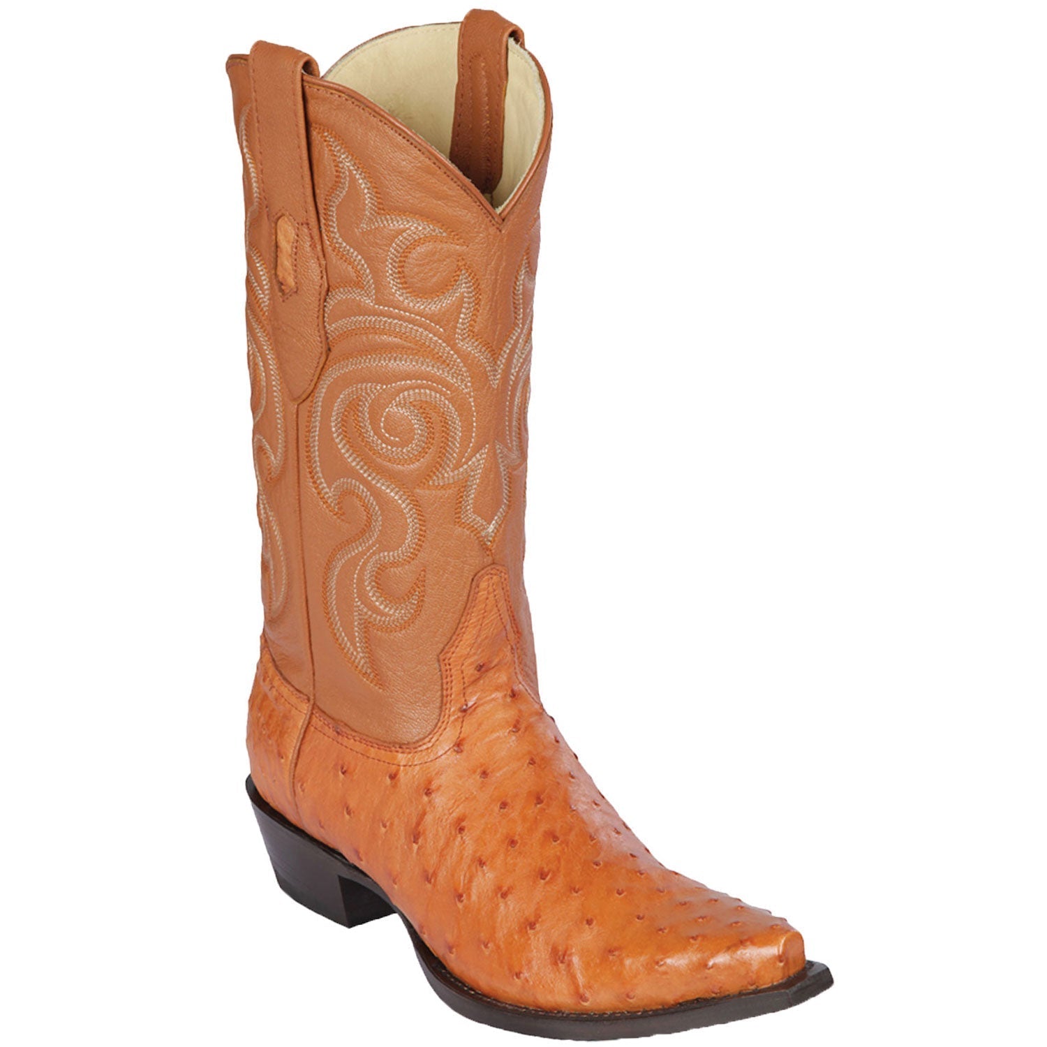 Botas de Avestruz Punta Recortada para Hombre