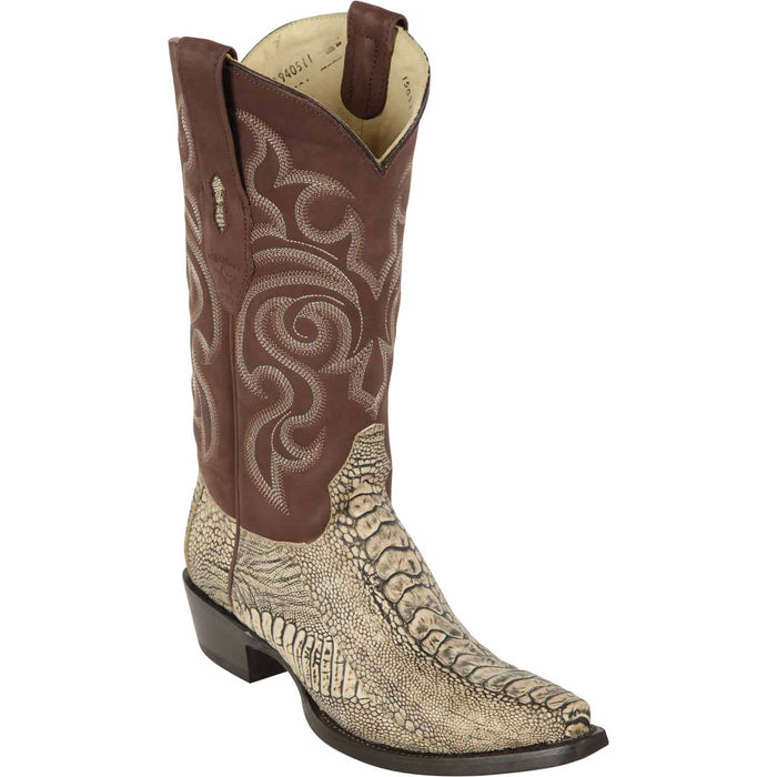 Los Altos Ostrich Leg Snip Toe Boots for Men