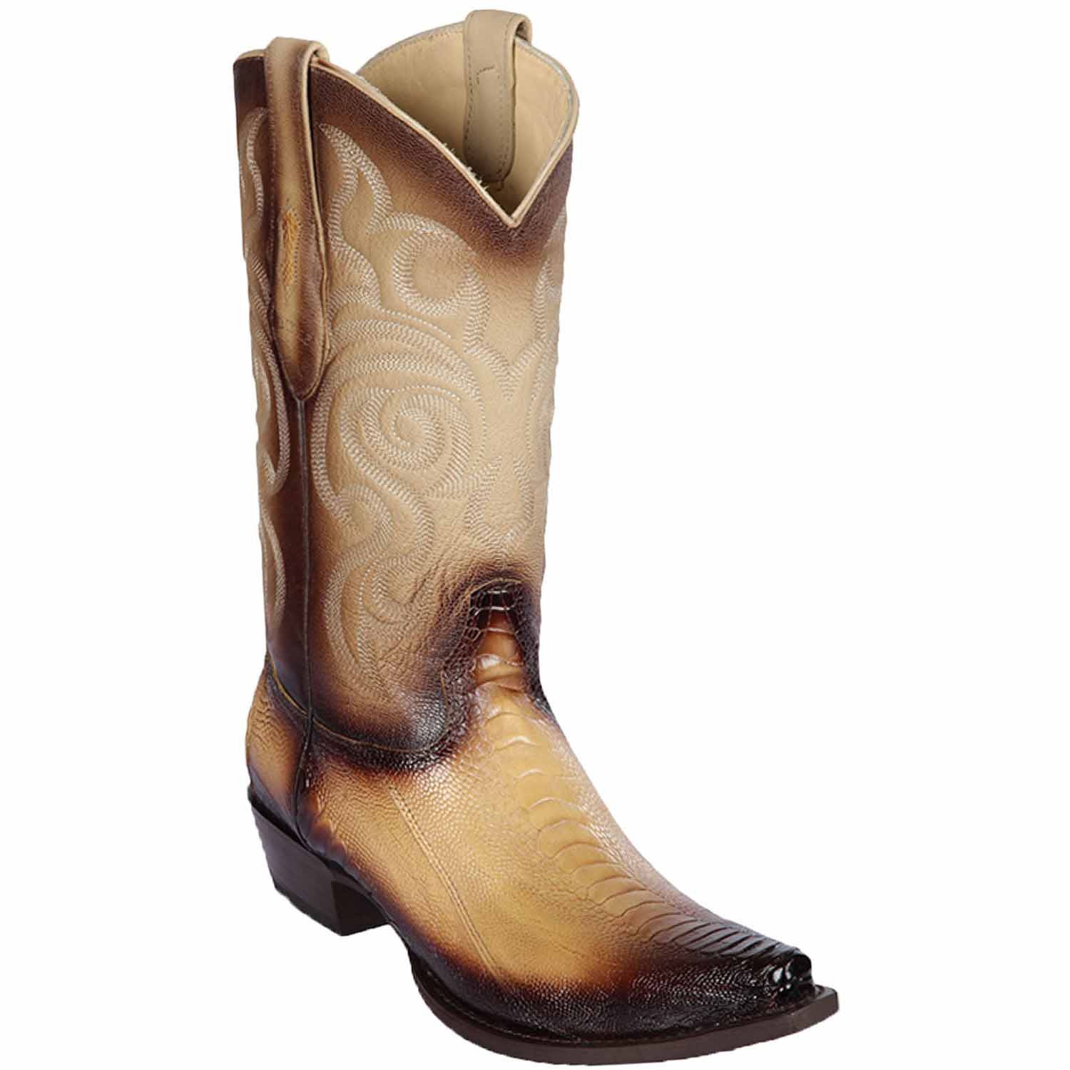 Botas de Avestruz Pata Punta Recortada