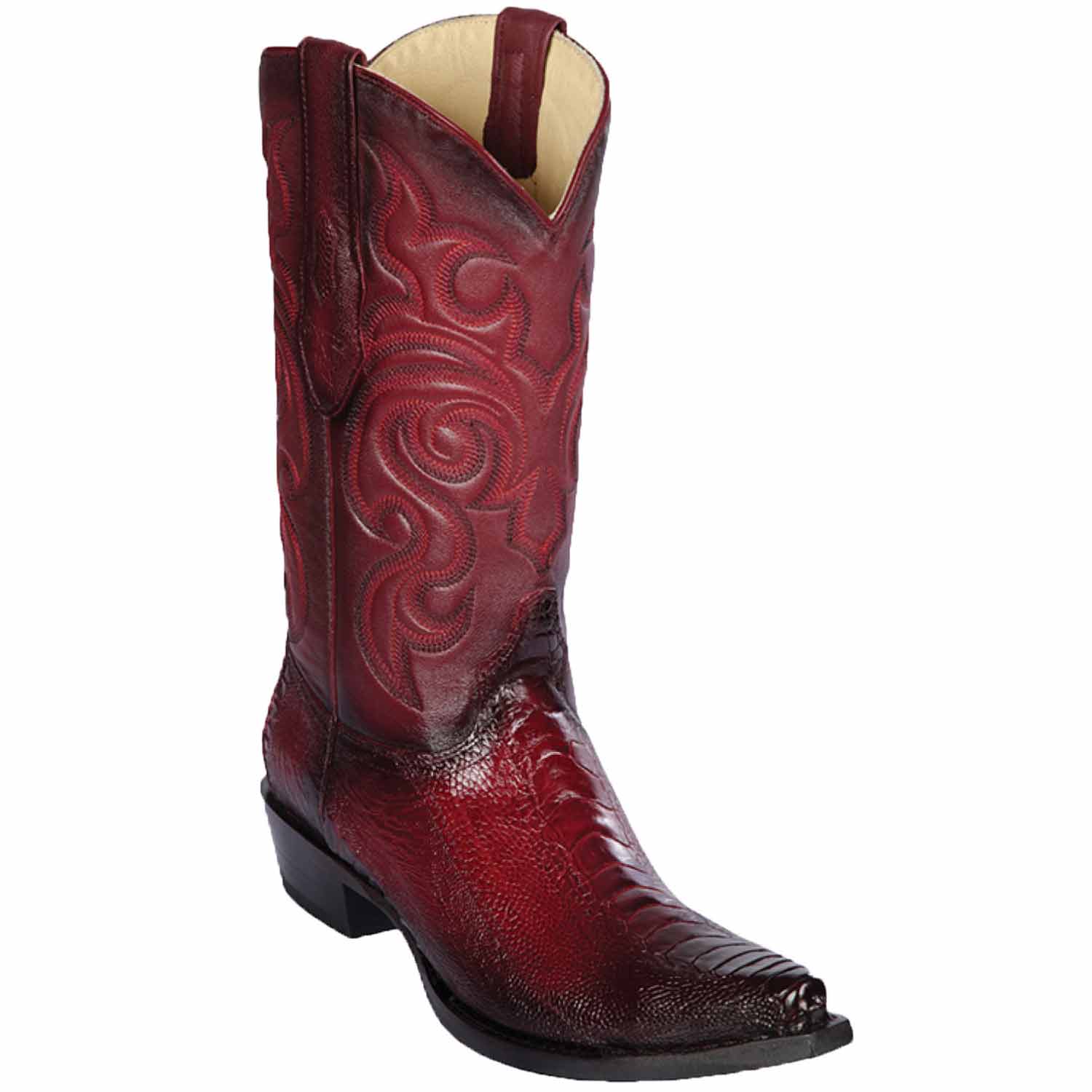 Botas de Avestruz Pata Punta Recortada