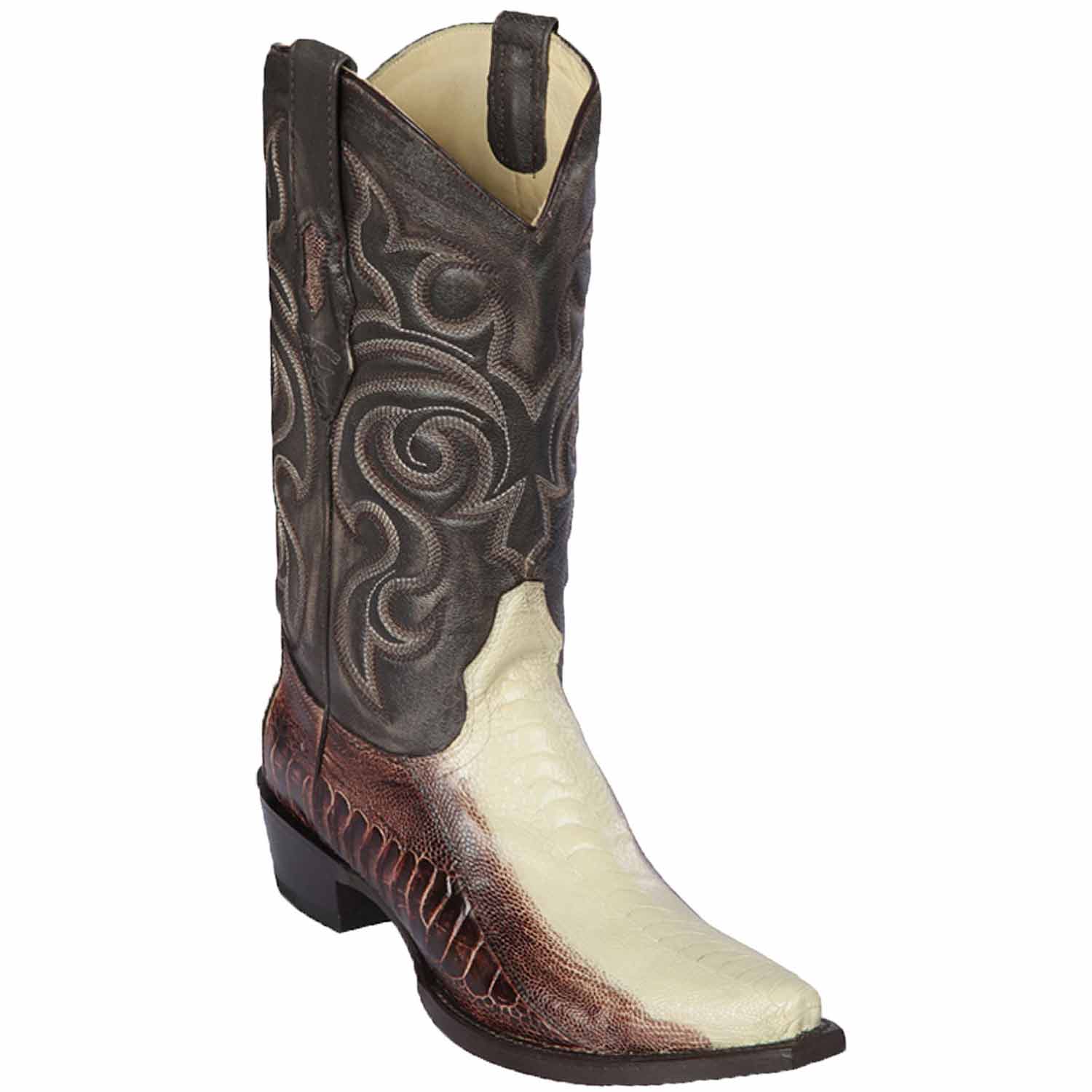 Botas de Avestruz Pata Punta Recortada