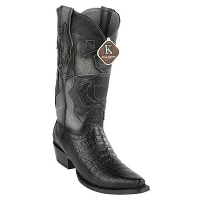 Men's Handcrafted Black Caiman Belly Boots