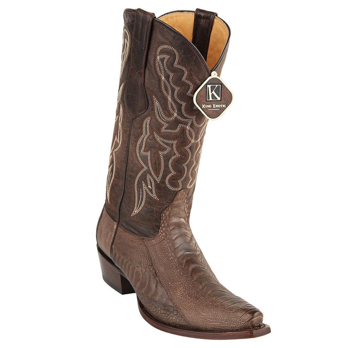 Ostrich Leg Grasso Western Snip Toe Boots for Men