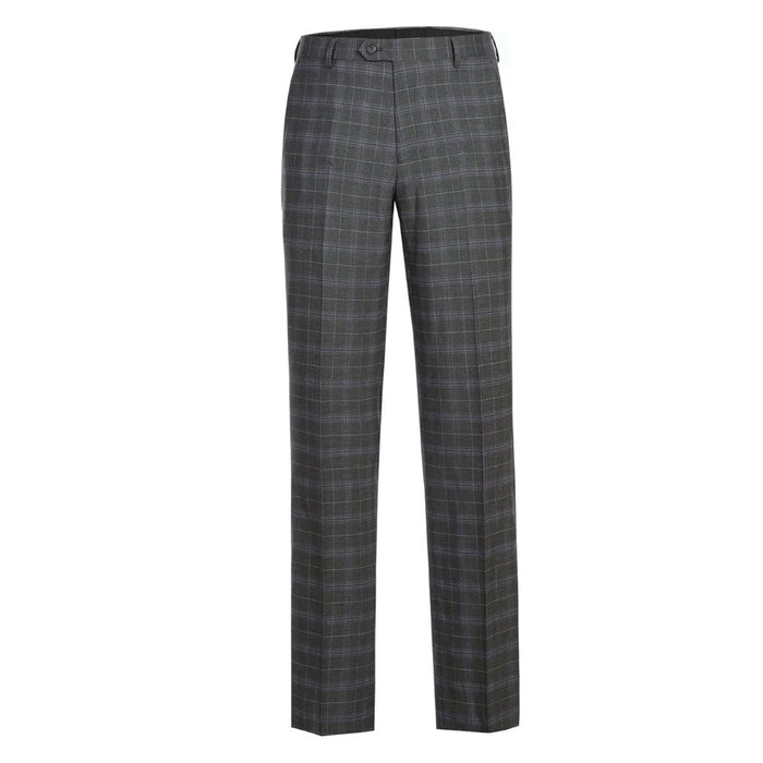 Men's Gray Check 2 Piece Suit by Renoir