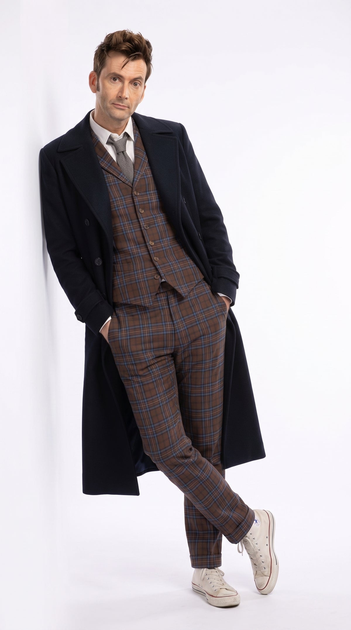 Men’s Black Long Overcoat – Doctor Who Fourteenth Doctor David Tennant Inspired Costume Coat