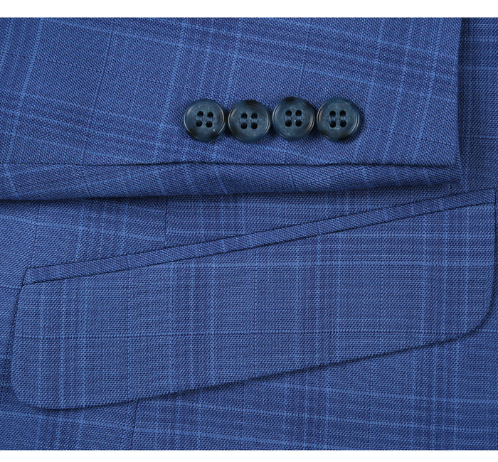 Men's Slim Fit Windowpane 2-Piece Stretch Suit