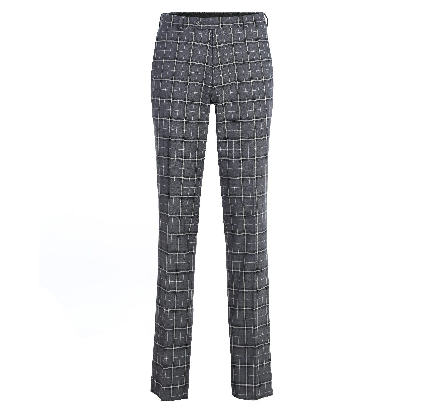 Men's Grey & White Check Classic Suit by Renoir