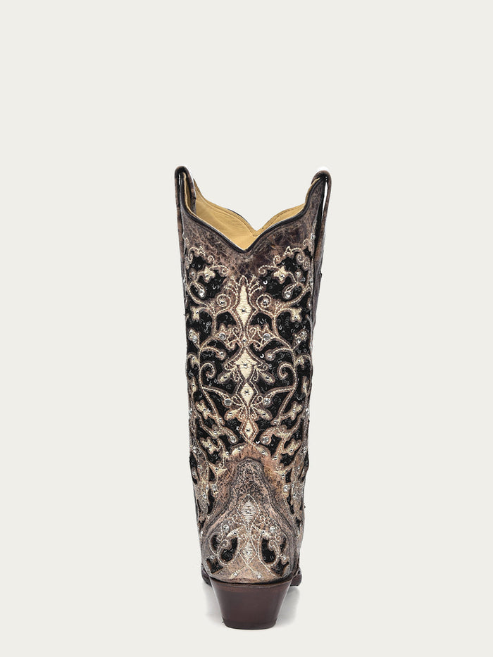 Corral Glitter Inlay Crystal Cowboy Boots