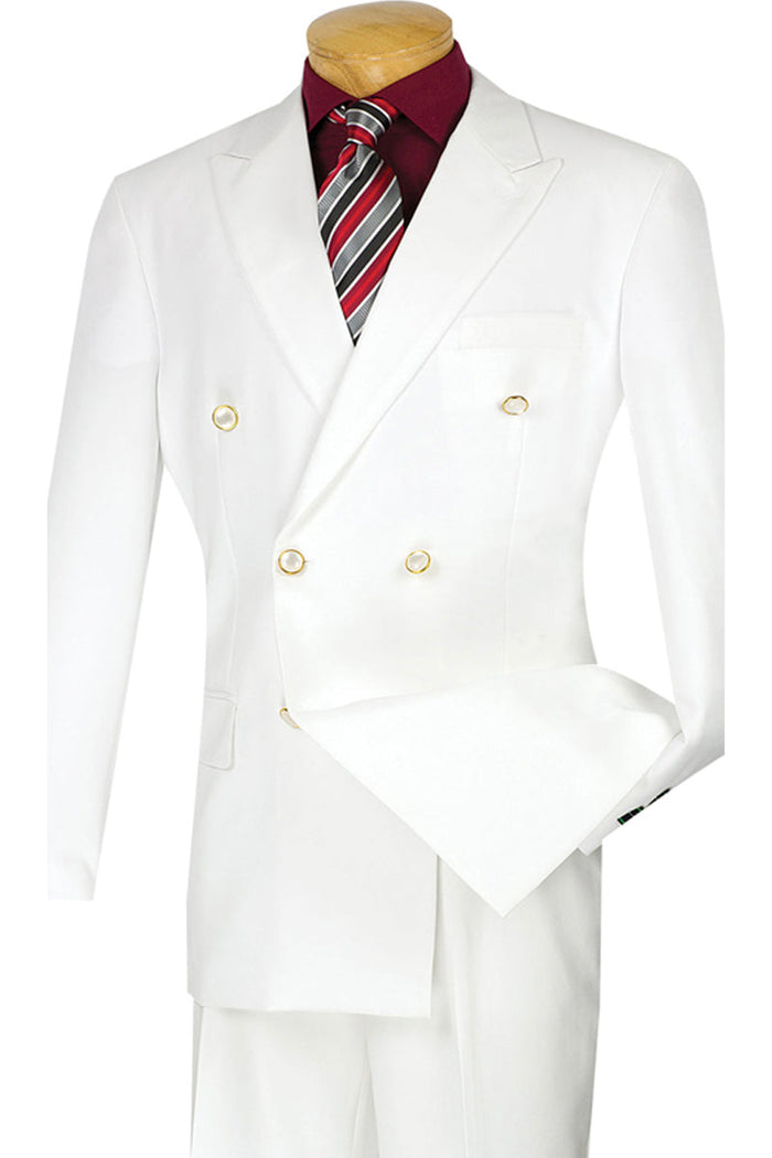 Men’s White Double Breasted Poplin Blazer