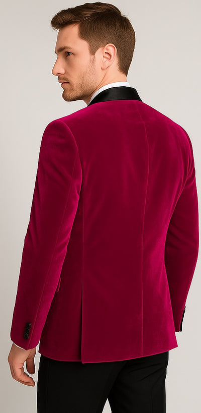 Alberto Nardoni Brand Men's Fuchsia Velvet Tuxedo Blazer ~ Sport coat
