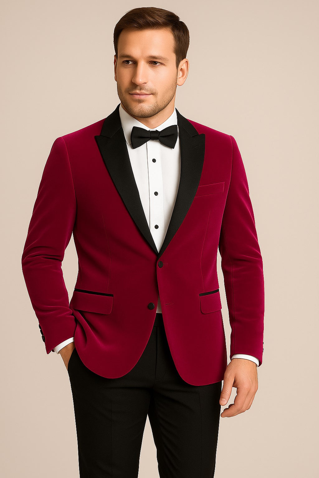 Alberto Nardoni Brand Men's Fuchsia Velvet Tuxedo Blazer ~ Sport coat