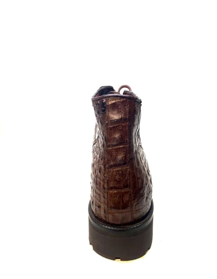 Los Altos Crocodile Lace Up Ankle Boots