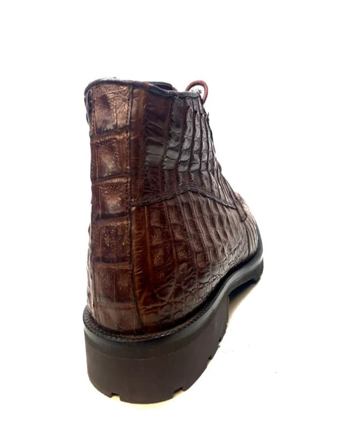 Los Altos Crocodile Lace Up Ankle Boots