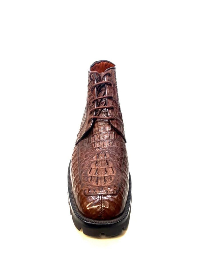 Los Altos Crocodile Lace Up Ankle Boots