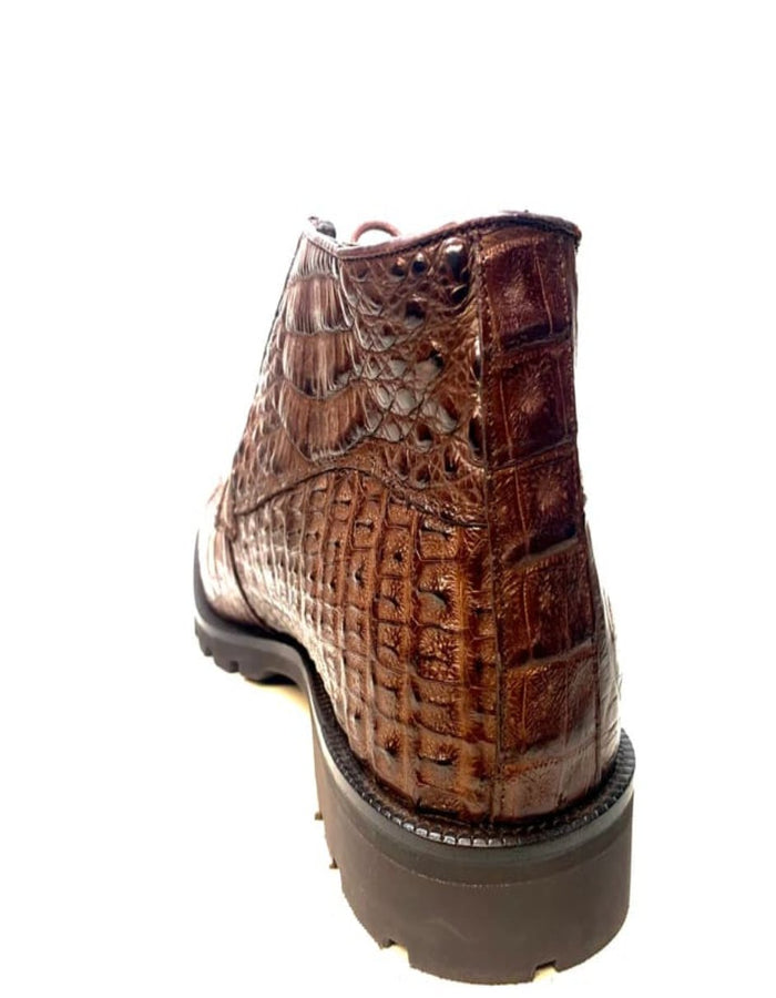 Los Altos Crocodile Lace Up Ankle Boots