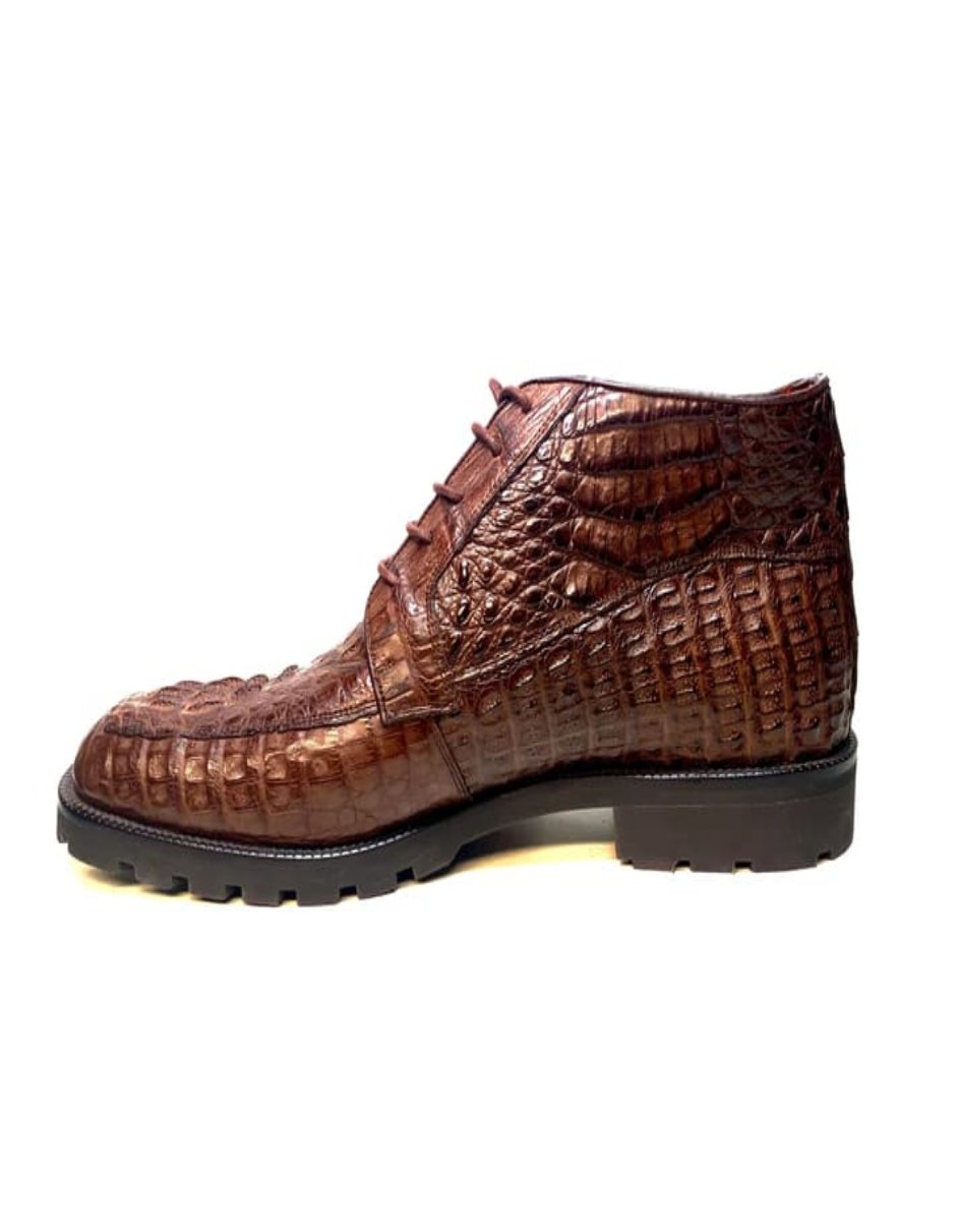 Los Altos Crocodile Lace Up Ankle Boots