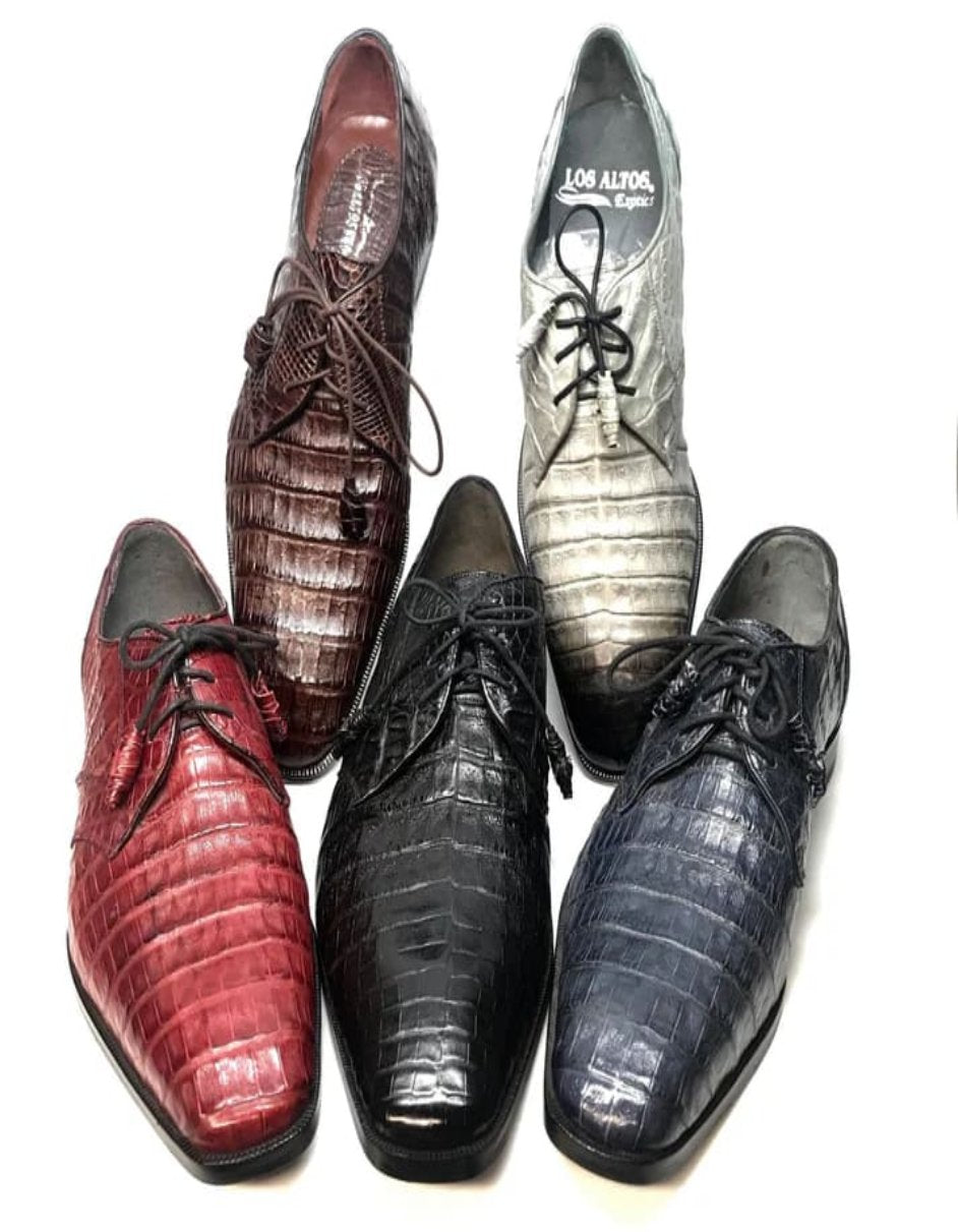 Los Altos Crocodile All-Over Lace Up Shoes