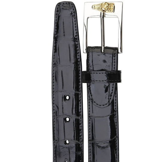 Belvedere Alligator Black Dress Belt for Men