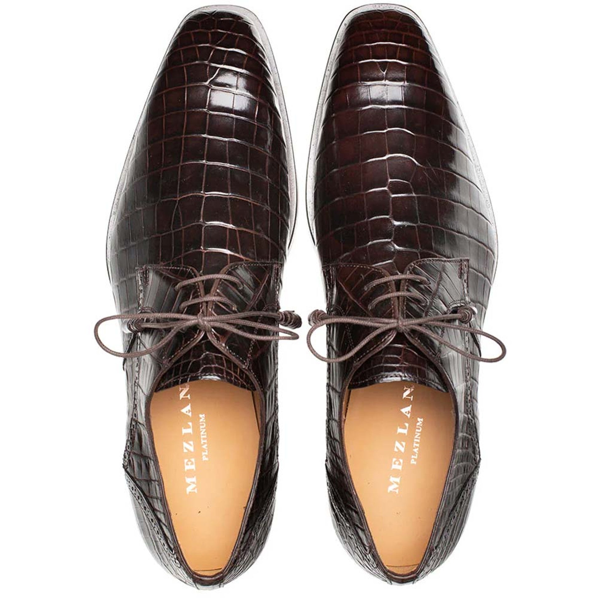 Mezlan Men's Brown Alligator Derby Shoes